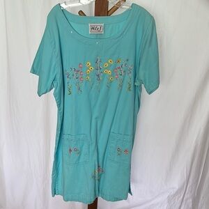 Women's Teal Floral Dress